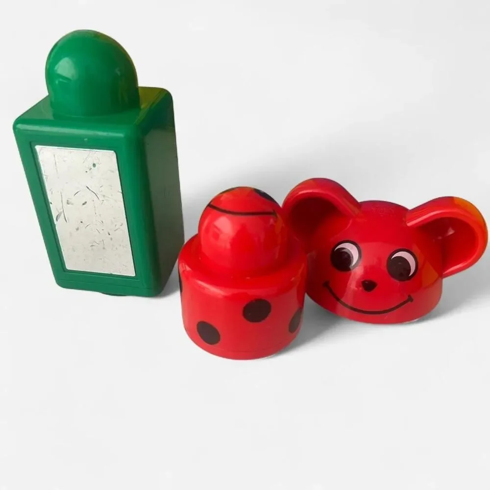 Rare Vintage Lego Primo Set of 3 Bricks (Ladybug, Mouse, Rattle)